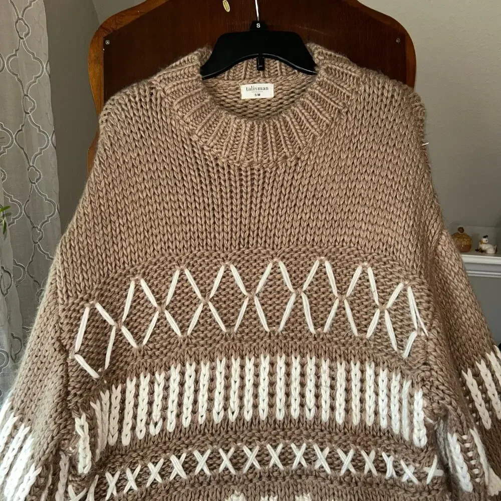 Talisman Colorado Knit sweater S/M billowed sleeves chunky oversized